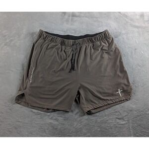Three Nails Pro Tech 2.0 Shorts Men 2XL Brown Lined 5" Inseam Zip Pocket READ